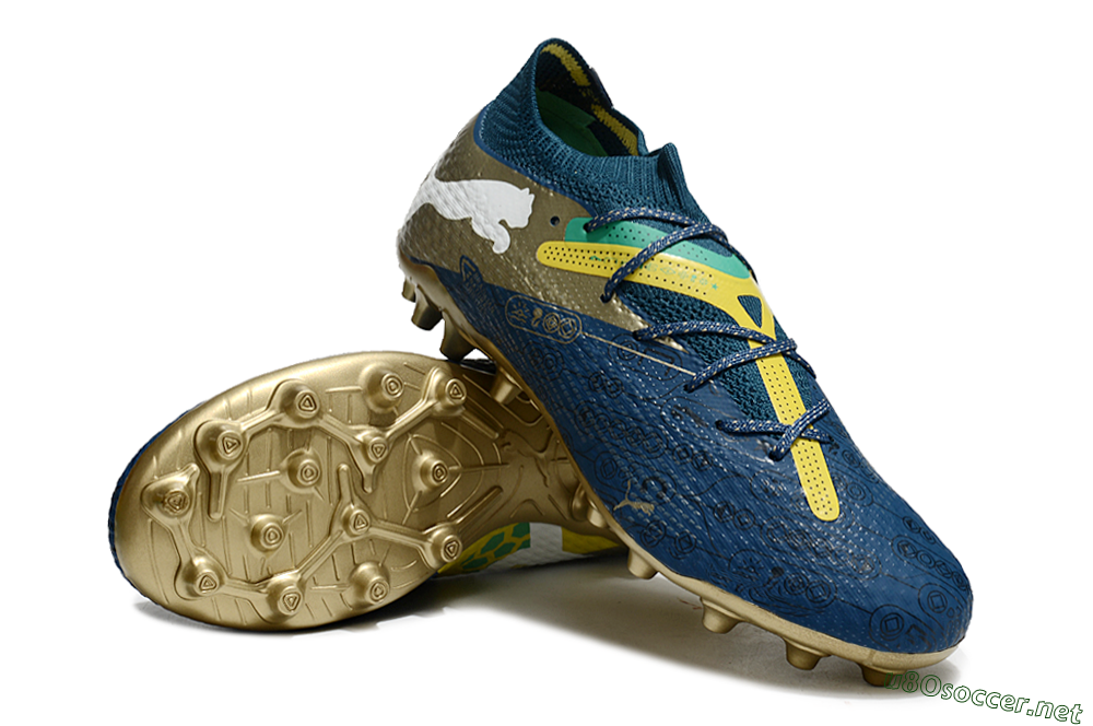 Men's Puma Future Ultimate MG Football Boots - Blue/White/Gold 3