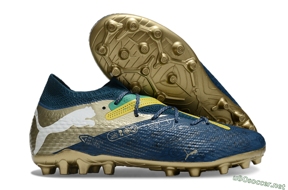 Men's Puma Future Ultimate MG Football Boots - Blue/White/Gold 2