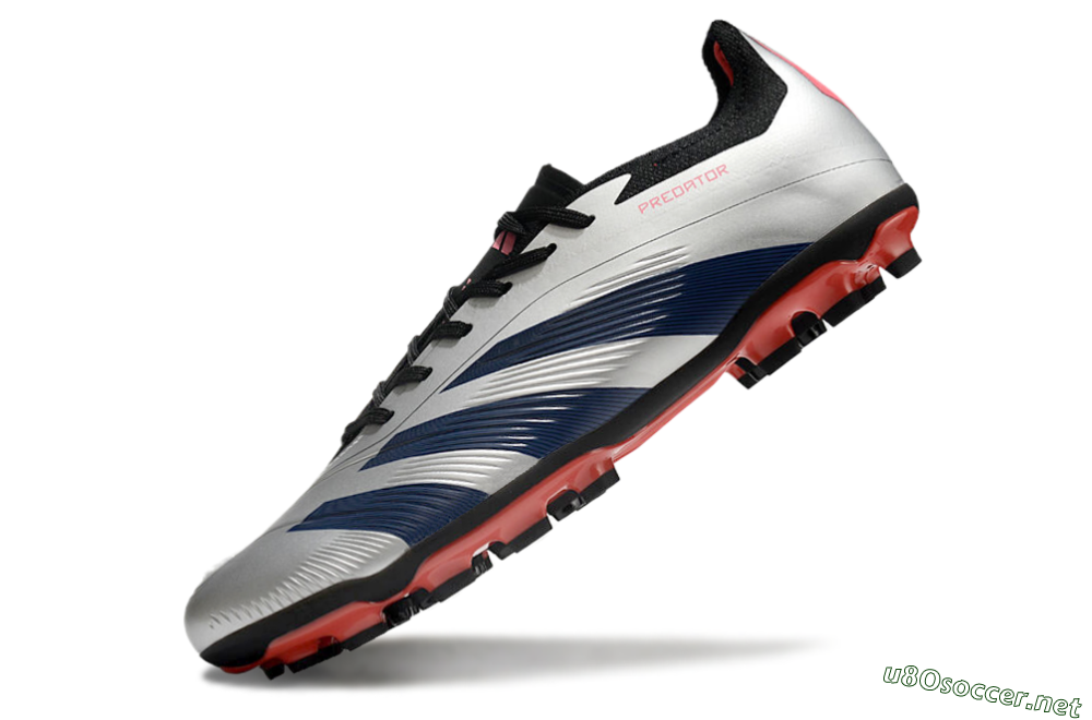 Men's Adidas Predator Elite 24 MG Football Boots - Silver/Blue/Red 5