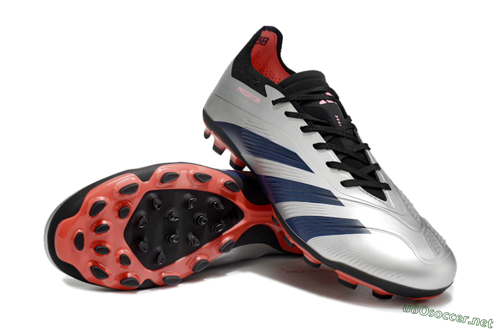 Men's Adidas Predator Elite 24 MG Football Boots - Silver/Blue/Red 3