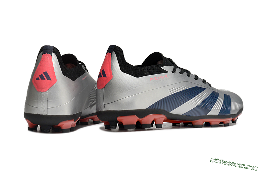 Men's Adidas Predator Elite 24 MG Football Boots - Silver/Blue/Red 6