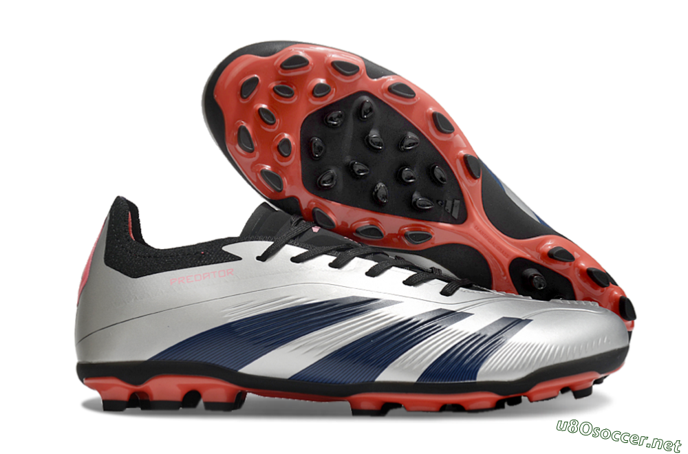 Men's Adidas Predator Elite 24 MG Football Boots - Silver/Blue/Red 2