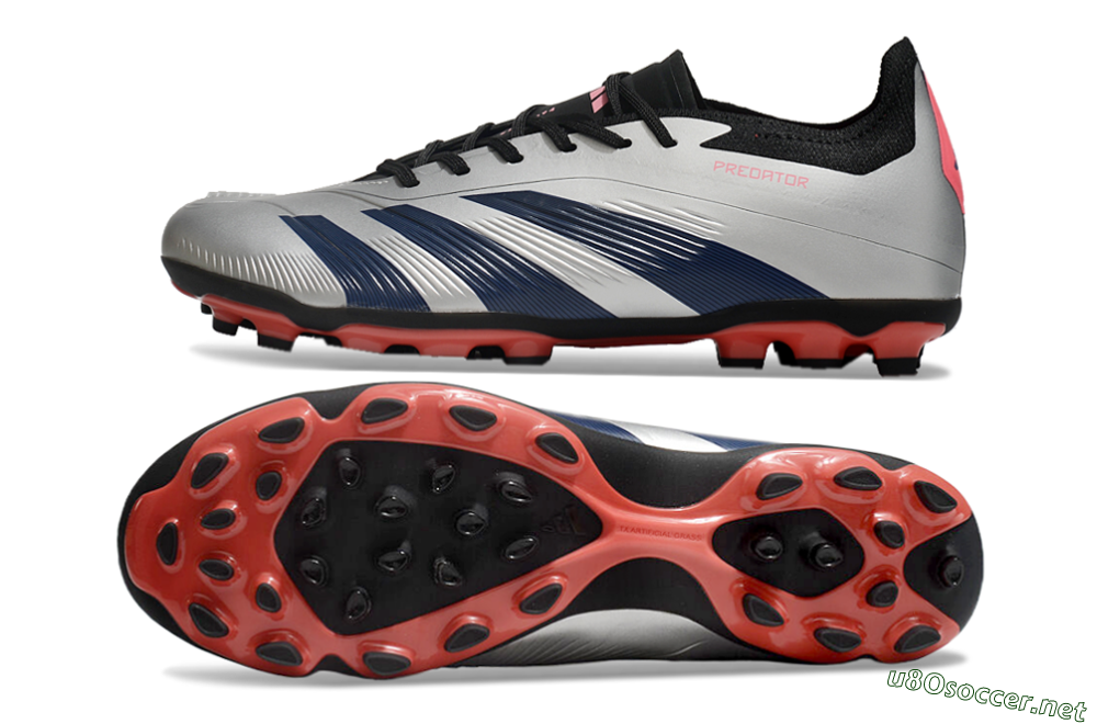 Men's Adidas Predator Elite 24 MG Football Boots - Silver/Blue/Red 1