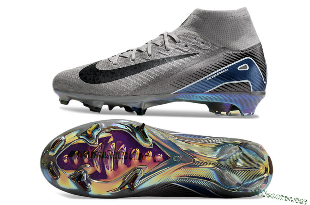 Unisex Nike Mercurial Superfly 10 Elite FG Football Boots - Grey/Black/Blue/Gold 1