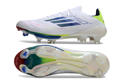 Men's Adidas F50+ Lightstrike Pro FG Football Boots - White/Blue/Yellow