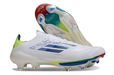 Men's Adidas F50+ Lightstrike Pro FG Football Boots - White/Blue/Yellow