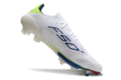 Men's Adidas F50+ Lightstrike Pro FG Football Boots - White/Blue/Yellow