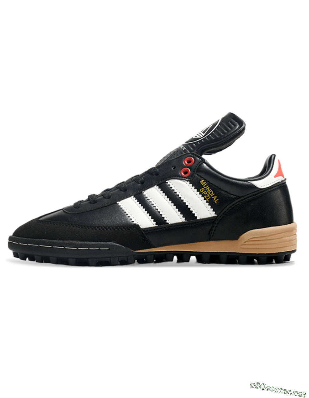 Men's Adidas Mundial Team Astro TF Football Shoes - Black/White/Red 0