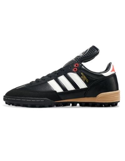 Men's Adidas Mundial Team Astro TF Football Shoes - Black/White/Red