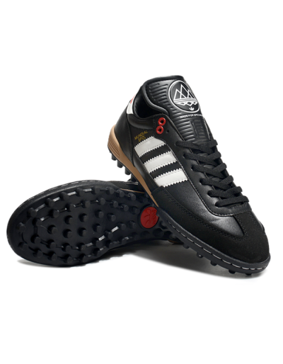 Men's Adidas Mundial Team Astro TF Football Shoes - Black/White/Red