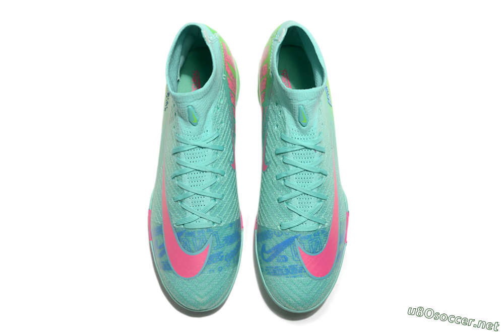 Unisex Nike Air Zoom Mercurial Superfly 10 Elite TF Football Shoes - Jade/Pink/Blue 4