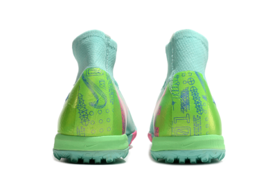 Unisex Nike Air Zoom Mercurial Superfly 10 Elite TF Football Shoes - Jade/Pink/Blue