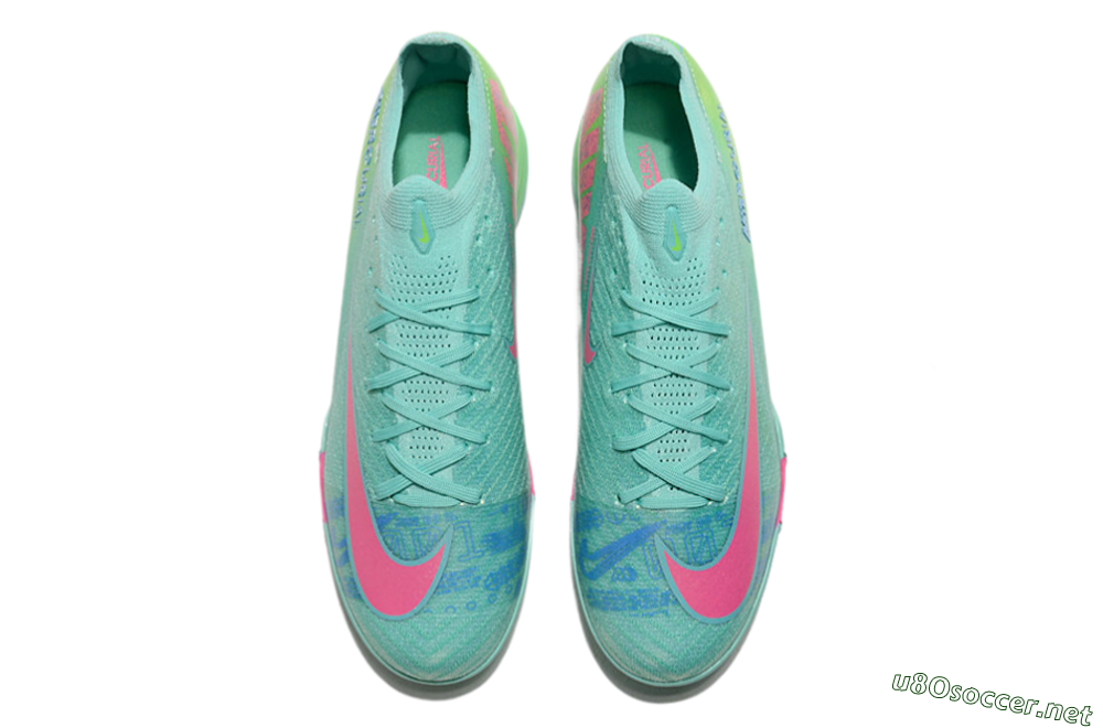 Unisex Nike Air Zoom Mercurial Vapor 16 Elite TF Football Shoes - Jade/Pink/Blue 4