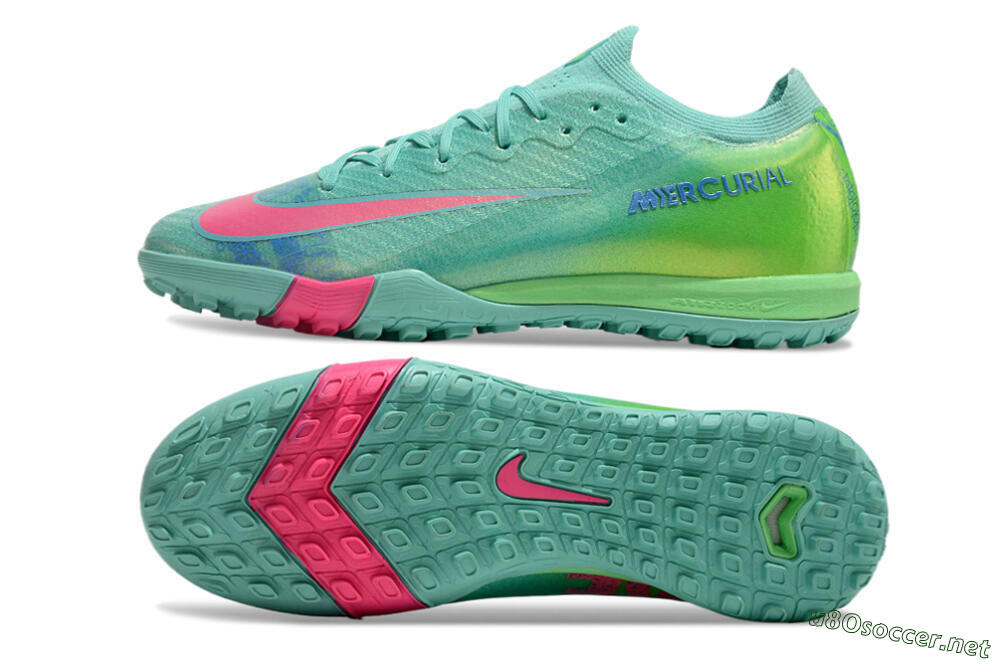 Unisex Nike Air Zoom Mercurial Vapor 16 Elite TF Football Shoes - Jade/Pink/Blue 1