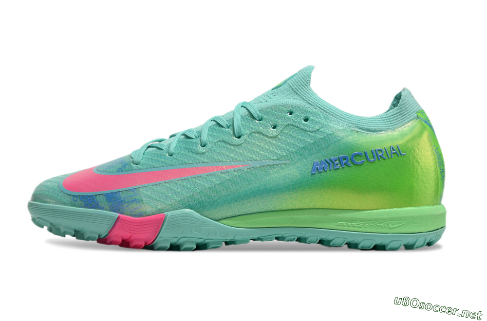 Unisex Nike Air Zoom Mercurial Vapor 16 Elite TF Football Shoes - Jade/Pink/Blue 0