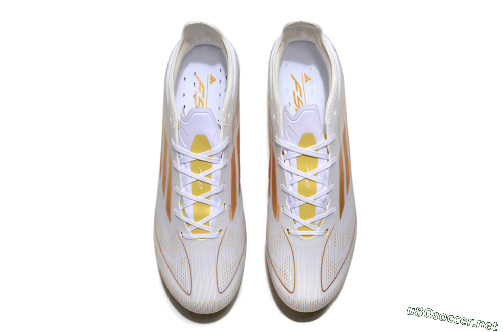 Unisex Adidas F50 Elite MG Football Boots - White/Gold 4