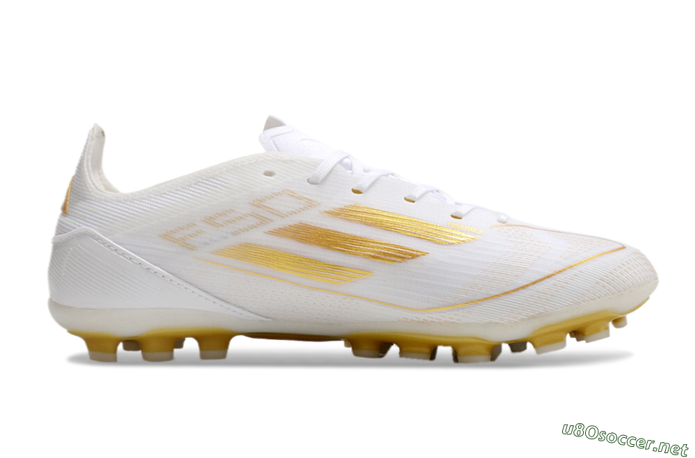 Unisex Adidas F50 Elite MG Football Boots - White/Gold 7