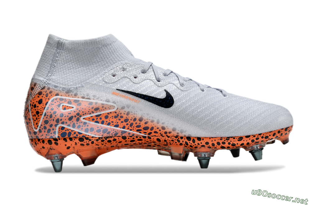 Men's Nike Air Zoom Mercurial Superfly 10 Elite SG Football Boots - Grey/Black/Leopard 7