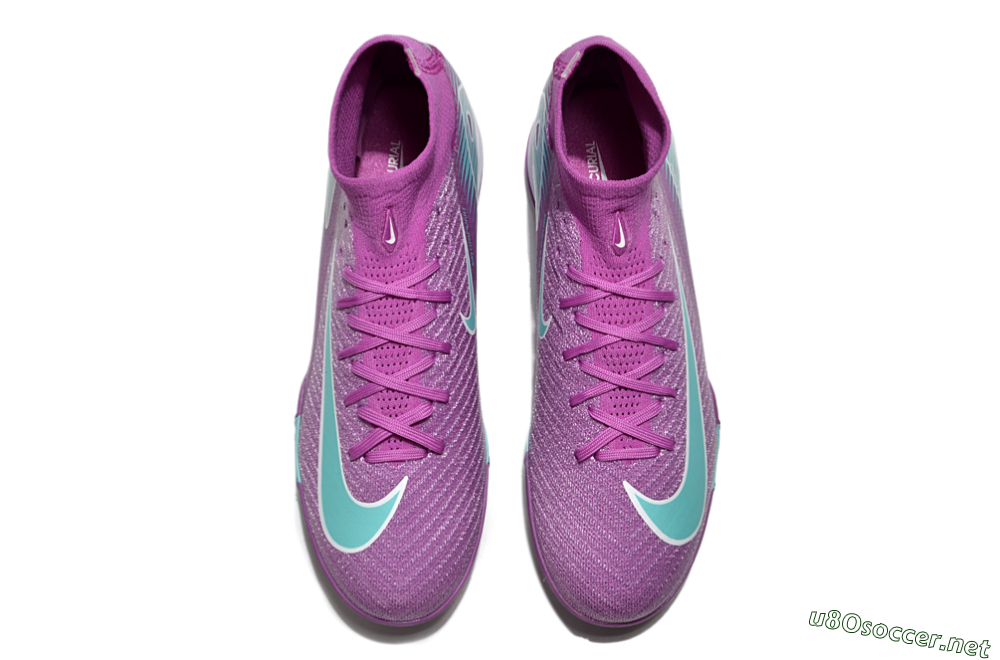Unisex Nike Air Zoom Mercurial Superfly 10 Elite TF Football Shoes - Purple/Jade/White 4