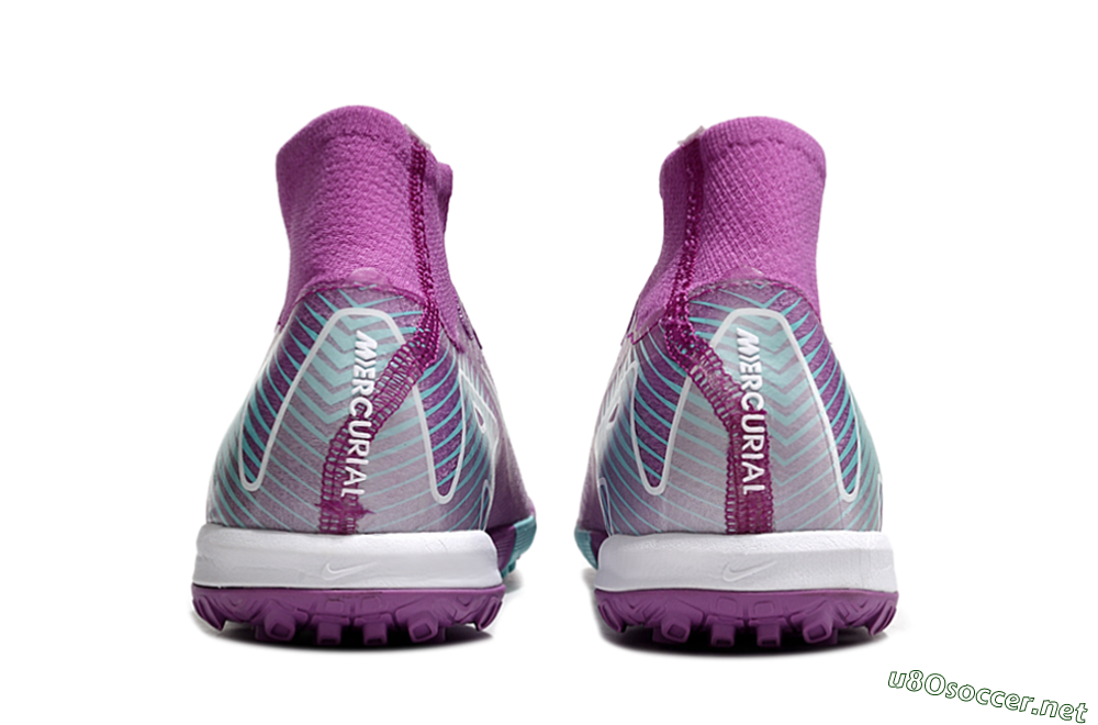 Unisex Nike Air Zoom Mercurial Superfly 10 Elite TF Football Shoes - Purple/Jade/White 5