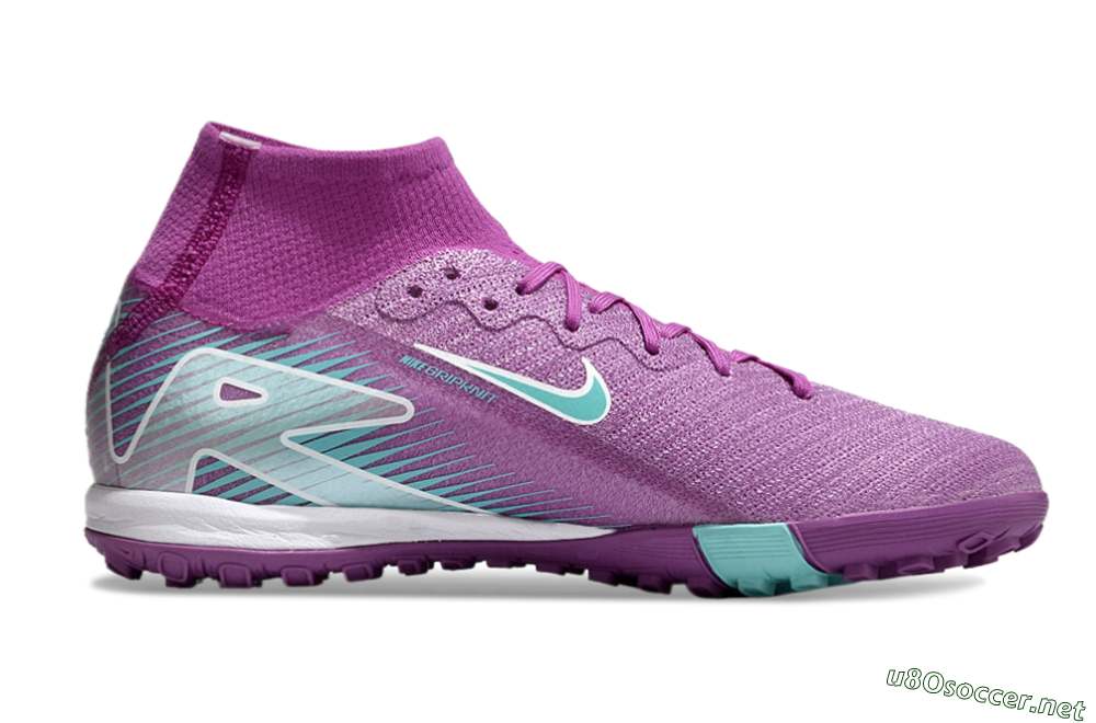 Unisex Nike Air Zoom Mercurial Superfly 10 Elite TF Football Shoes - Purple/Jade/White 7