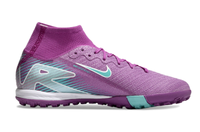 Unisex Nike Air Zoom Mercurial Superfly 10 Elite TF Football Shoes - Purple/Jade/White