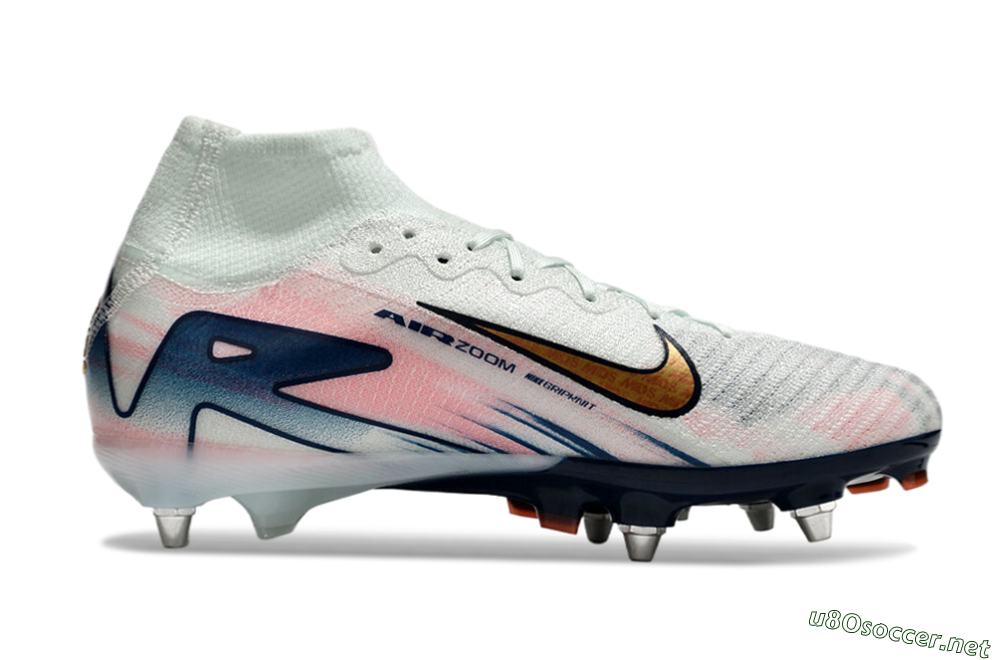Men's Nike Air Zoom Mercurial Superfly 10 Elite SG Football Boots - Jade/Pink/Gold/Blue 7