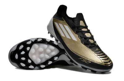 Unisex Adidas F50 Elite Messi MG Football Boots - Gold/Black/White
