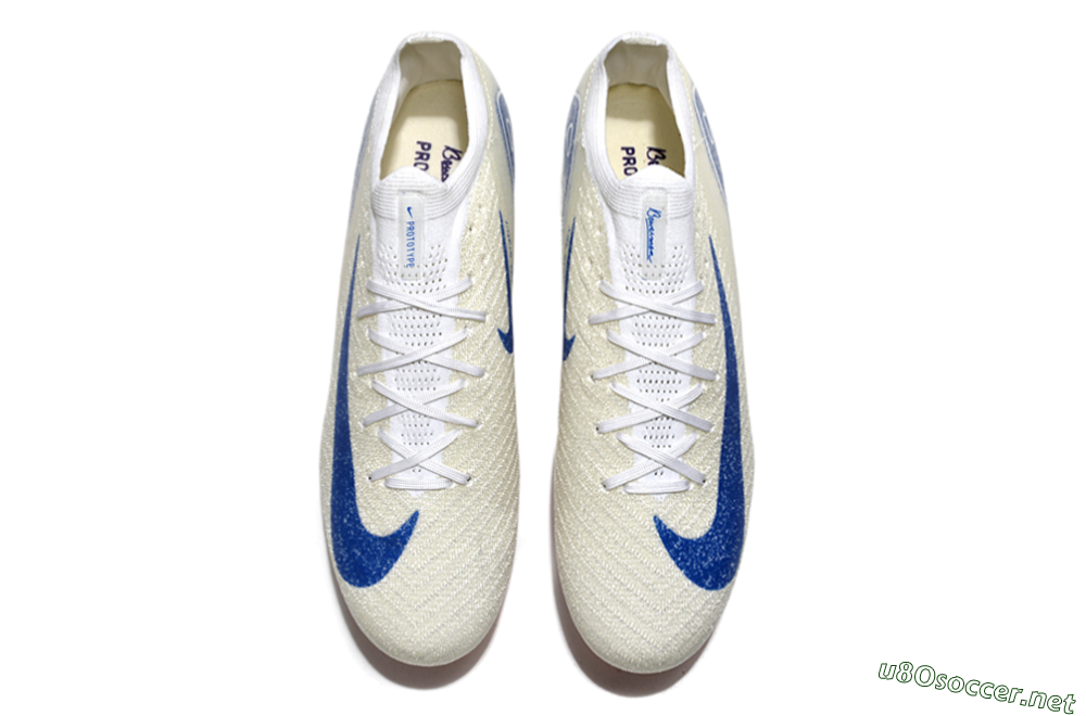Men's Nike Air Zoom Mercurial Vapor 16 Elite SG Football Boots - Beige/Blue/White 4
