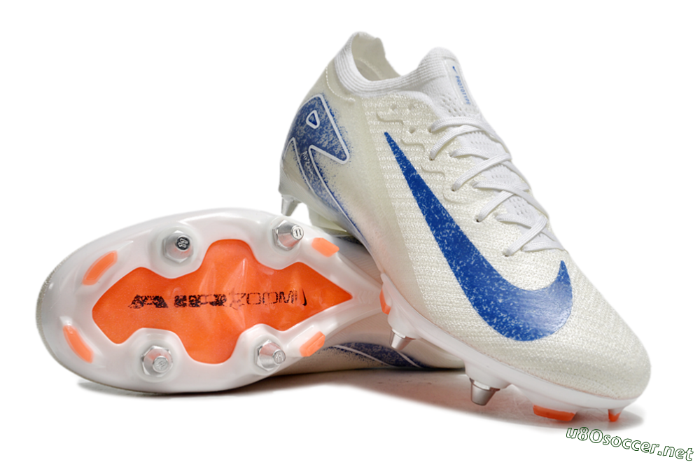 Men's Nike Air Zoom Mercurial Vapor 16 Elite SG Football Boots - Beige/Blue/White 3