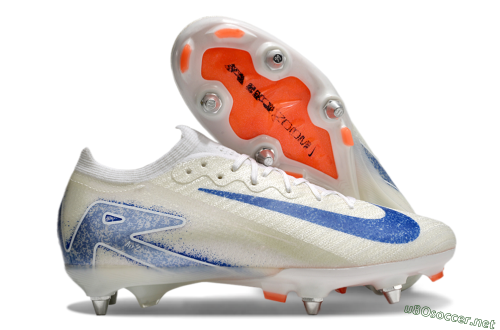 Men's Nike Air Zoom Mercurial Vapor 16 Elite SG Football Boots - Beige/Blue/White 2
