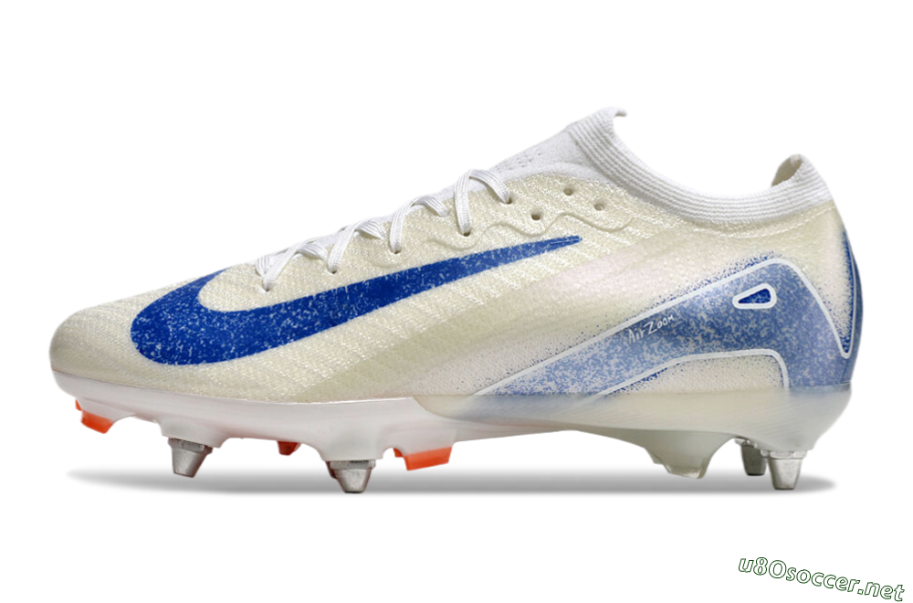 Men's Nike Air Zoom Mercurial Vapor 16 Elite SG Football Boots - Beige/Blue/White 0