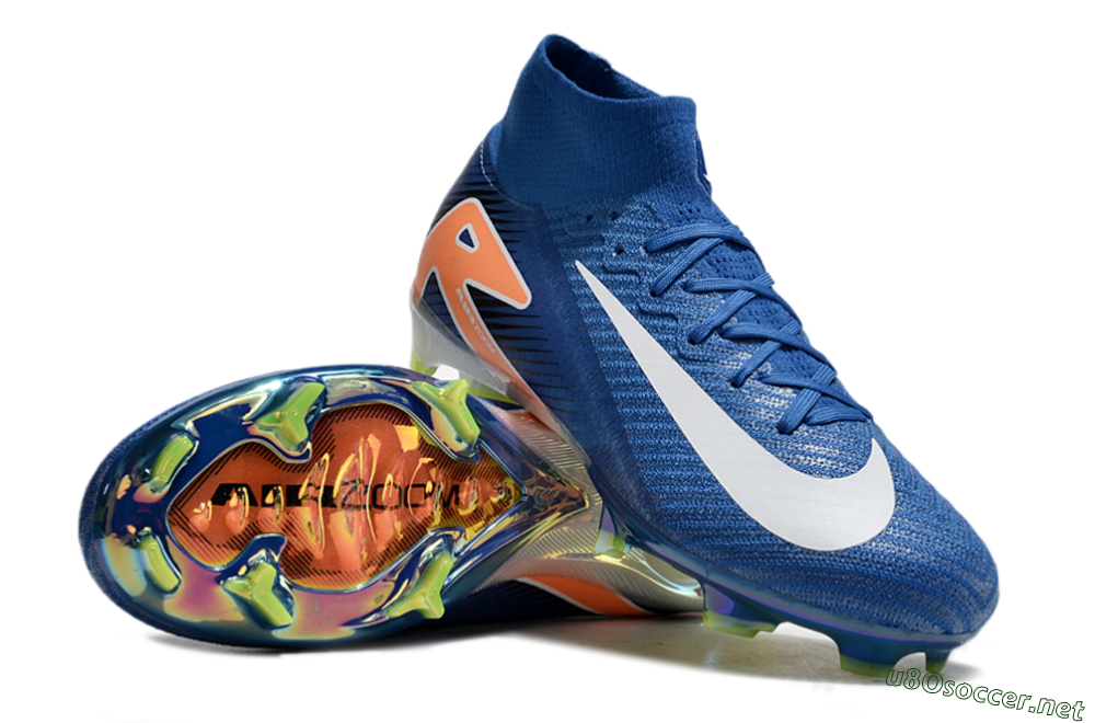 Unisex Nike Air Zoom Mercurial Superfly 10 Elite FG Football Boots - Blue/White/Orange 3