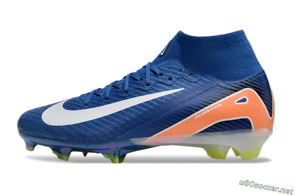 Unisex Nike Air Zoom Mercurial Superfly 10 Elite FG Football Boots - Blue/White/Orange 0