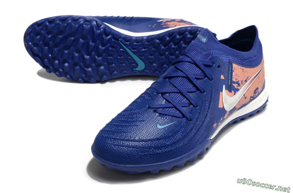 Men's Nike Phantom GX 2 Elite TF Football Shoes - Blue/White/Red 3