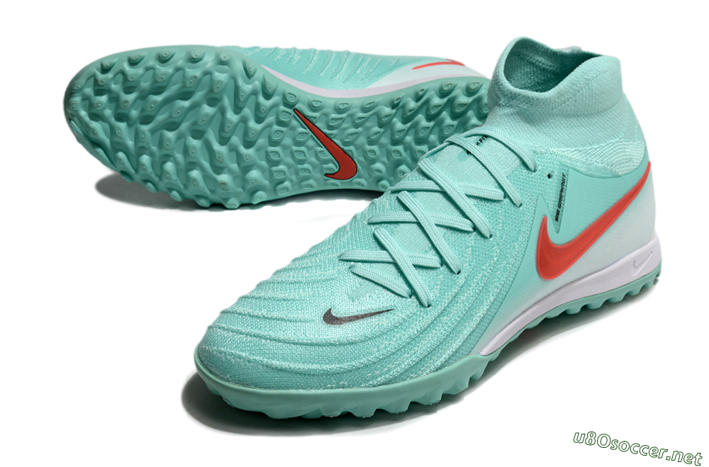 Men's Nike Phantom Luna Elite TF Football Shoes - Jade/Red/White 3