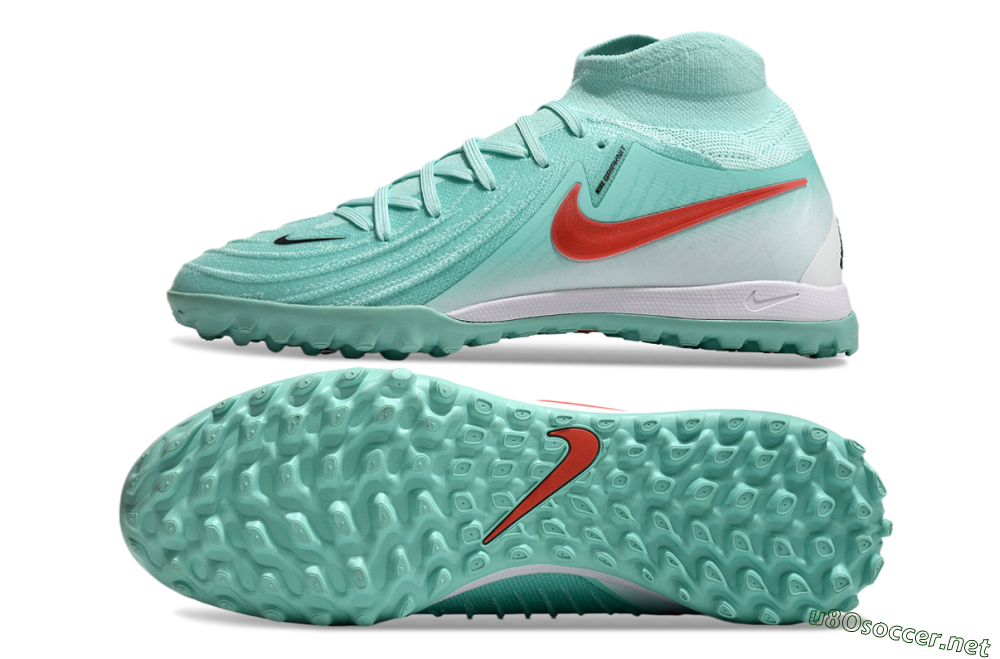Men's Nike Phantom Luna Elite TF Football Shoes - Jade/Red/White 1