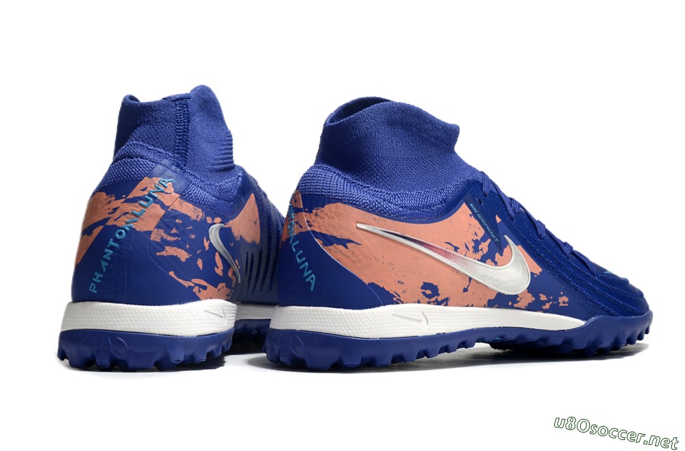 Men's Nike Phantom Luna Elite TF Football Shoes - Blue/White/Red 6