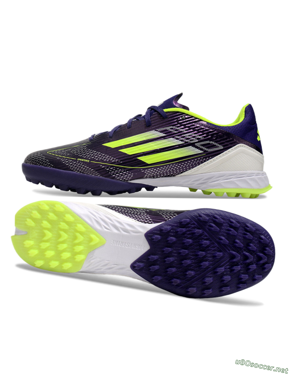 Unisex Adidas F50 Pro TF Football Shoes - Purple/Yellow/Blue 1