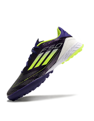 Unisex Adidas F50 Pro TF Football Shoes - Purple/Yellow/Blue