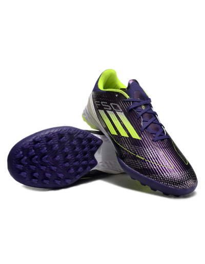 Unisex Adidas F50 Pro TF Football Shoes - Purple/Yellow/Blue