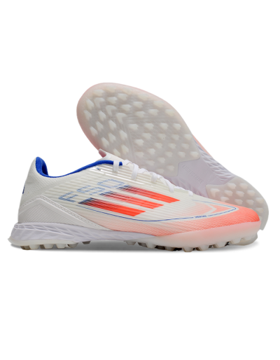 Unisex Adidas F50 Pro TF Football Shoes - White/Red/Blue