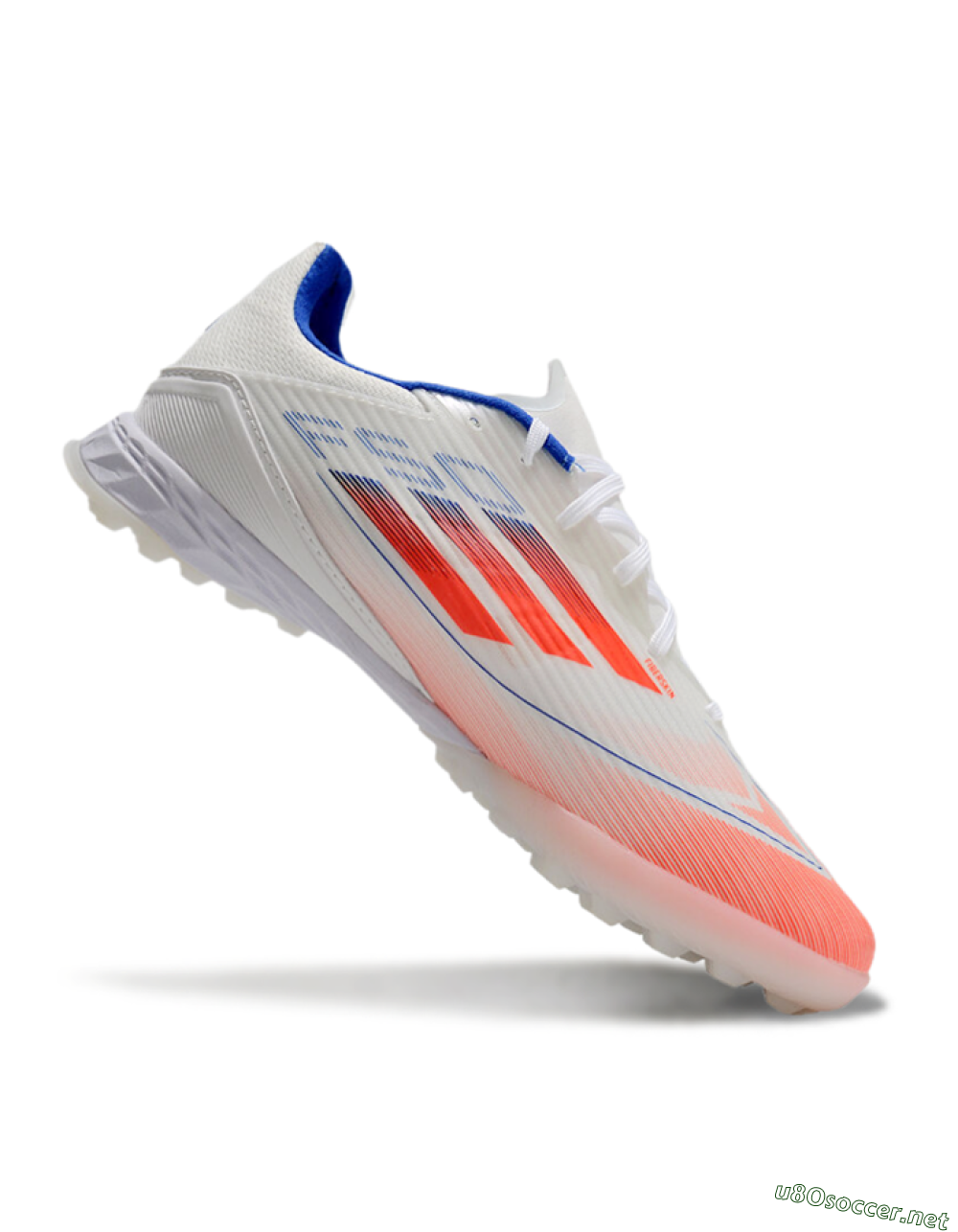 Unisex Adidas F50 Pro TF Football Shoes - White/Red/Blue 4