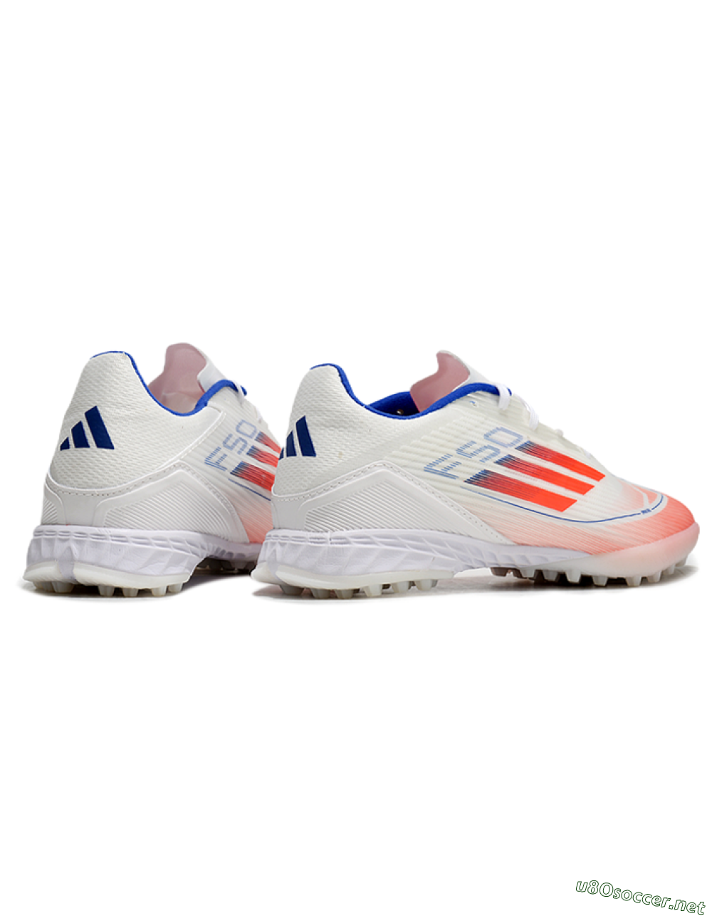 Unisex Adidas F50 Pro TF Football Shoes - White/Red/Blue 6