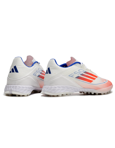 Unisex Adidas F50 Pro TF Football Shoes - White/Red/Blue