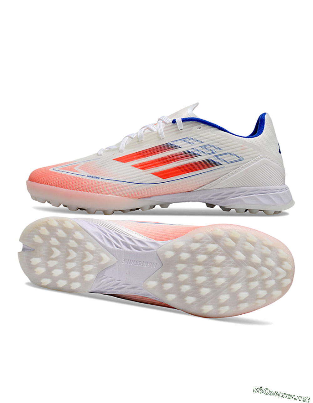 Unisex Adidas F50 Pro TF Football Shoes - White/Red/Blue 1