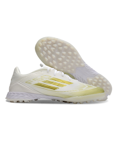 Unisex Adidas F50 Pro TF Football Shoes - White/Gold