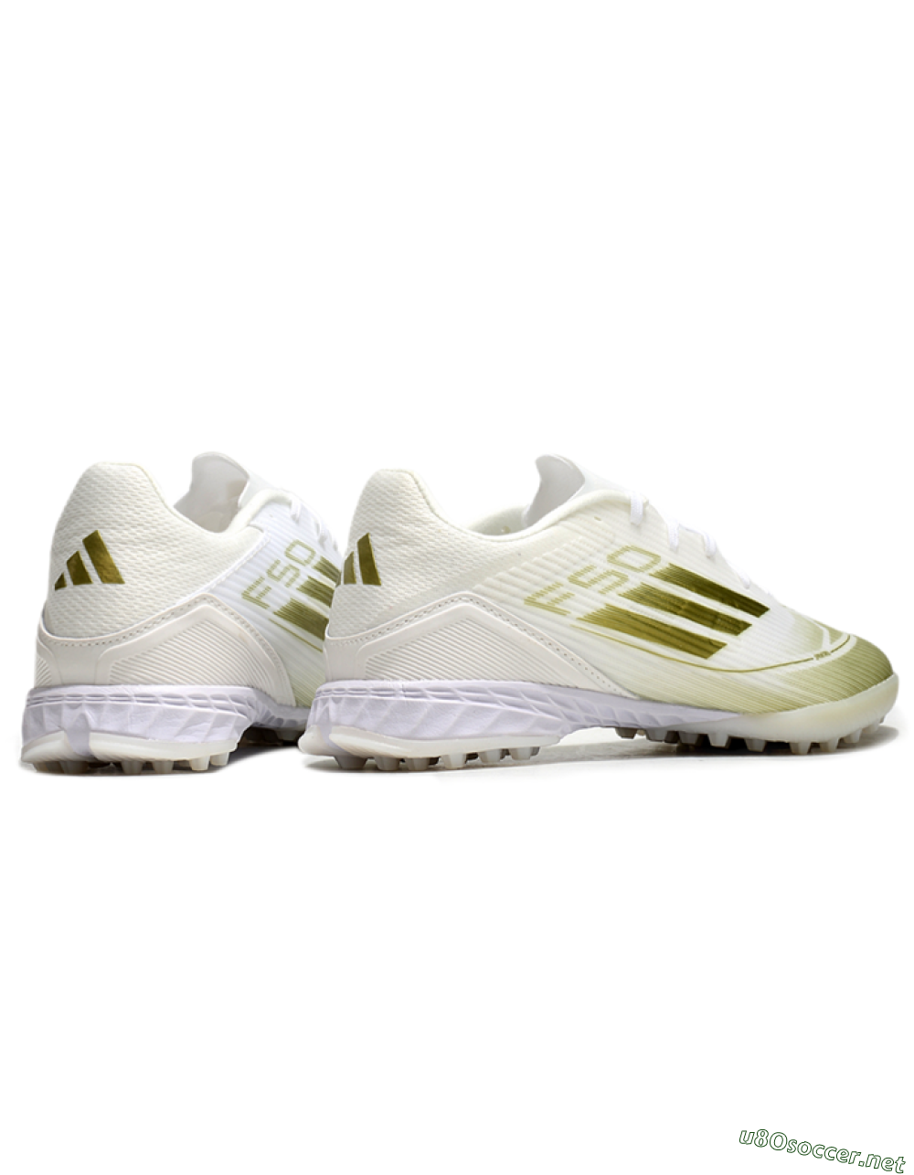 Unisex Adidas F50 Pro TF Football Shoes - White/Gold 6