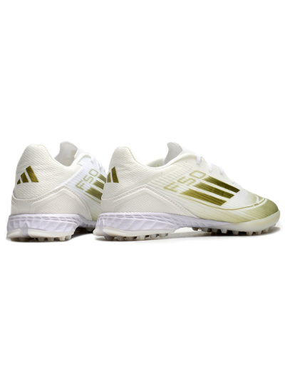Unisex Adidas F50 Pro TF Football Shoes - White/Gold