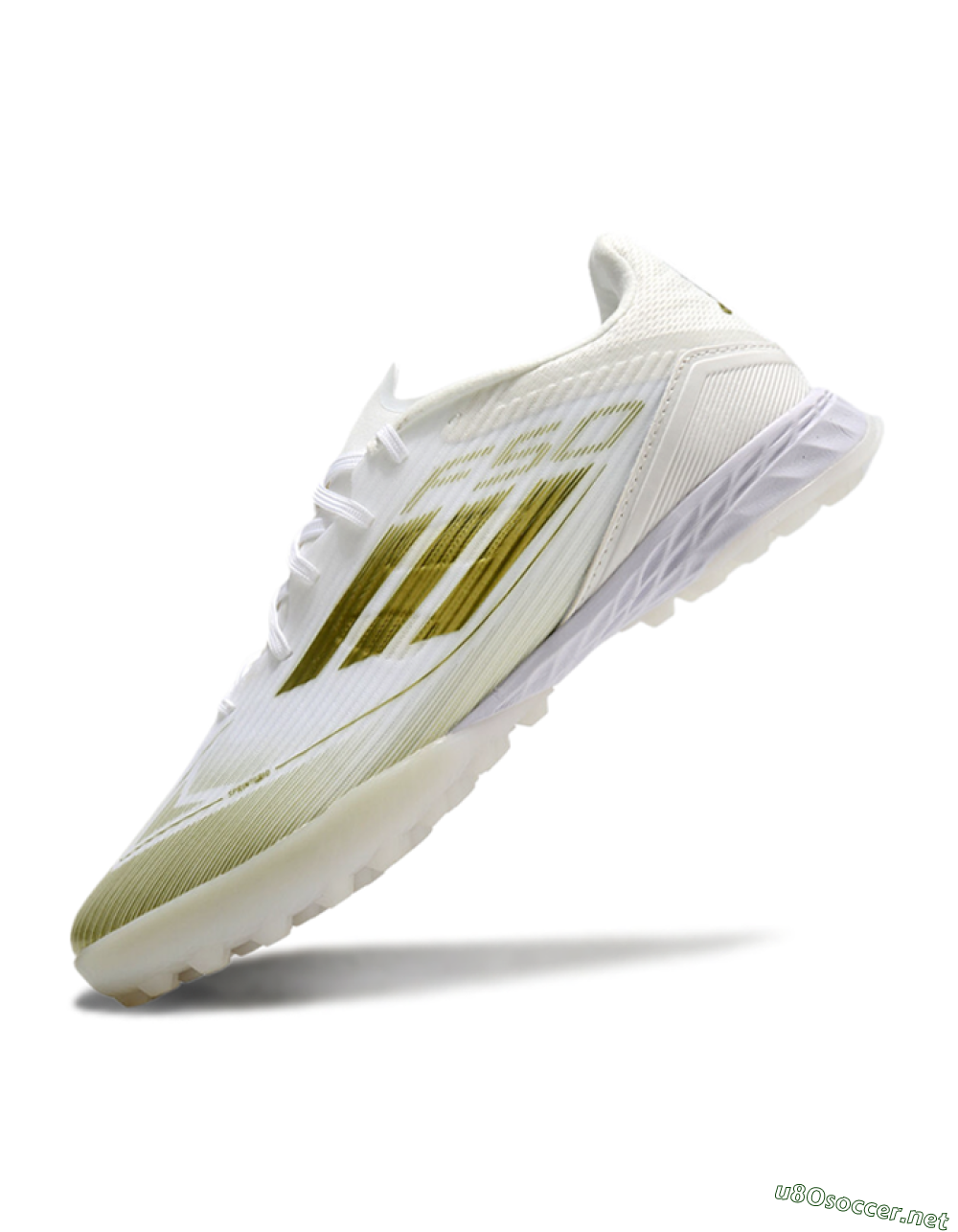 Unisex Adidas F50 Pro TF Football Shoes - White/Gold 5